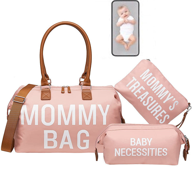 3-piece Portable Bag Set For Moms On Trips - Mom’s 3-Piece Bag Set with Fancy Ribbon Urine Pads