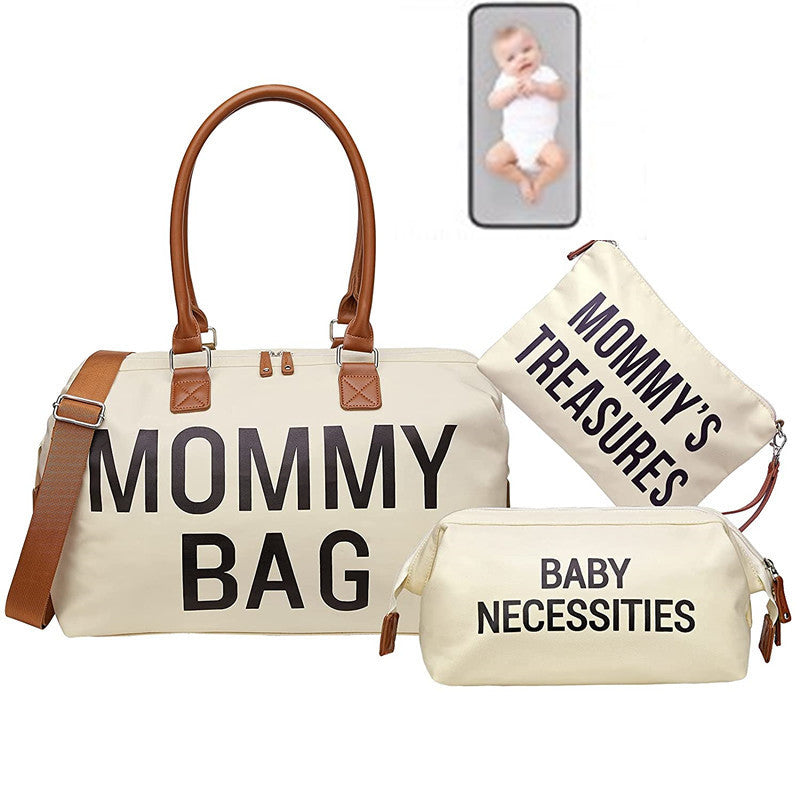 3-piece Portable Bag Set For Moms On Trips - Mom’s 3-Piece Bag Set with Fancy Ribbon Urine Pads