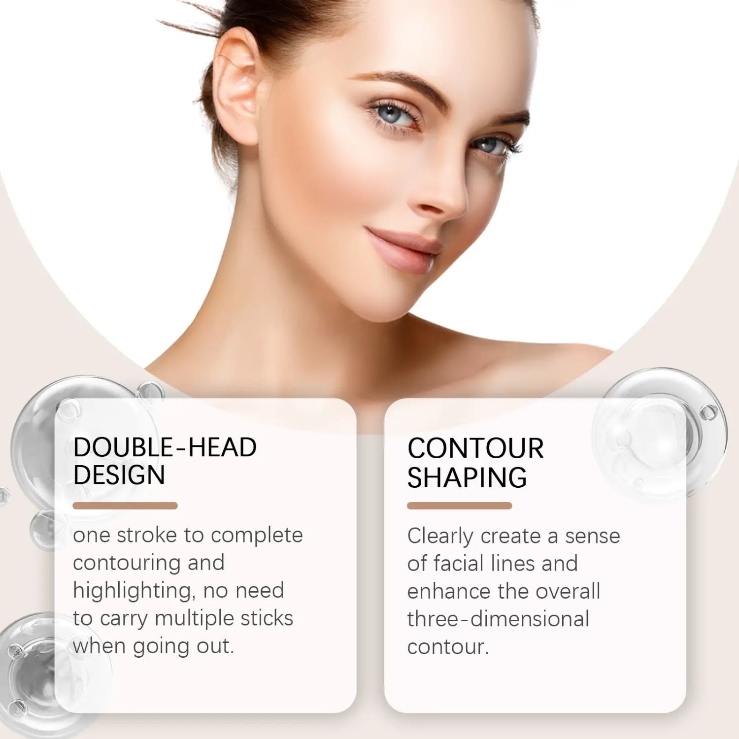 Natural Light Brown Lotus Root Congee Highlighter Pen 2.2 x 11CM