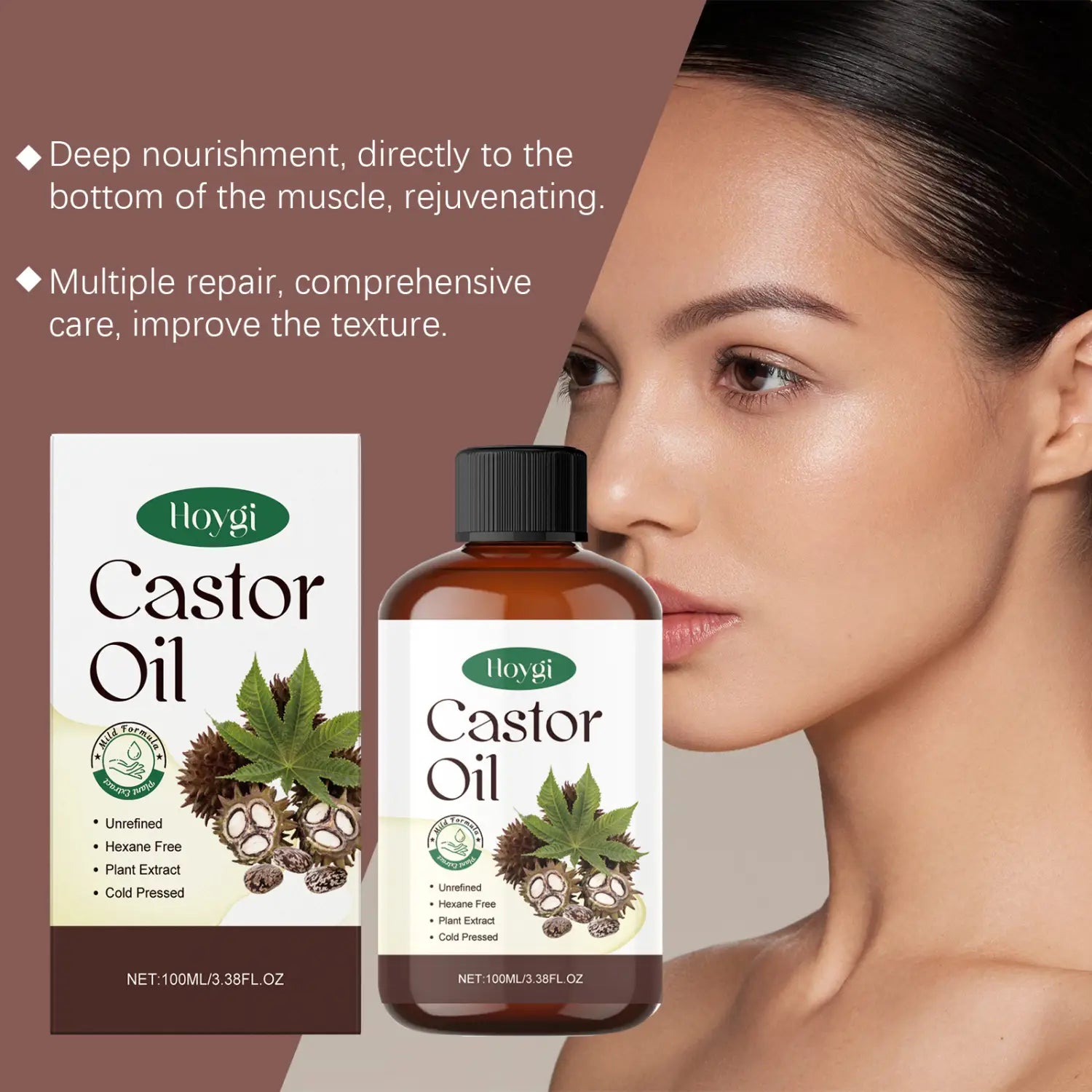 Organic Castor Oil for Moisturizing Eyebrow Hair and Body Care