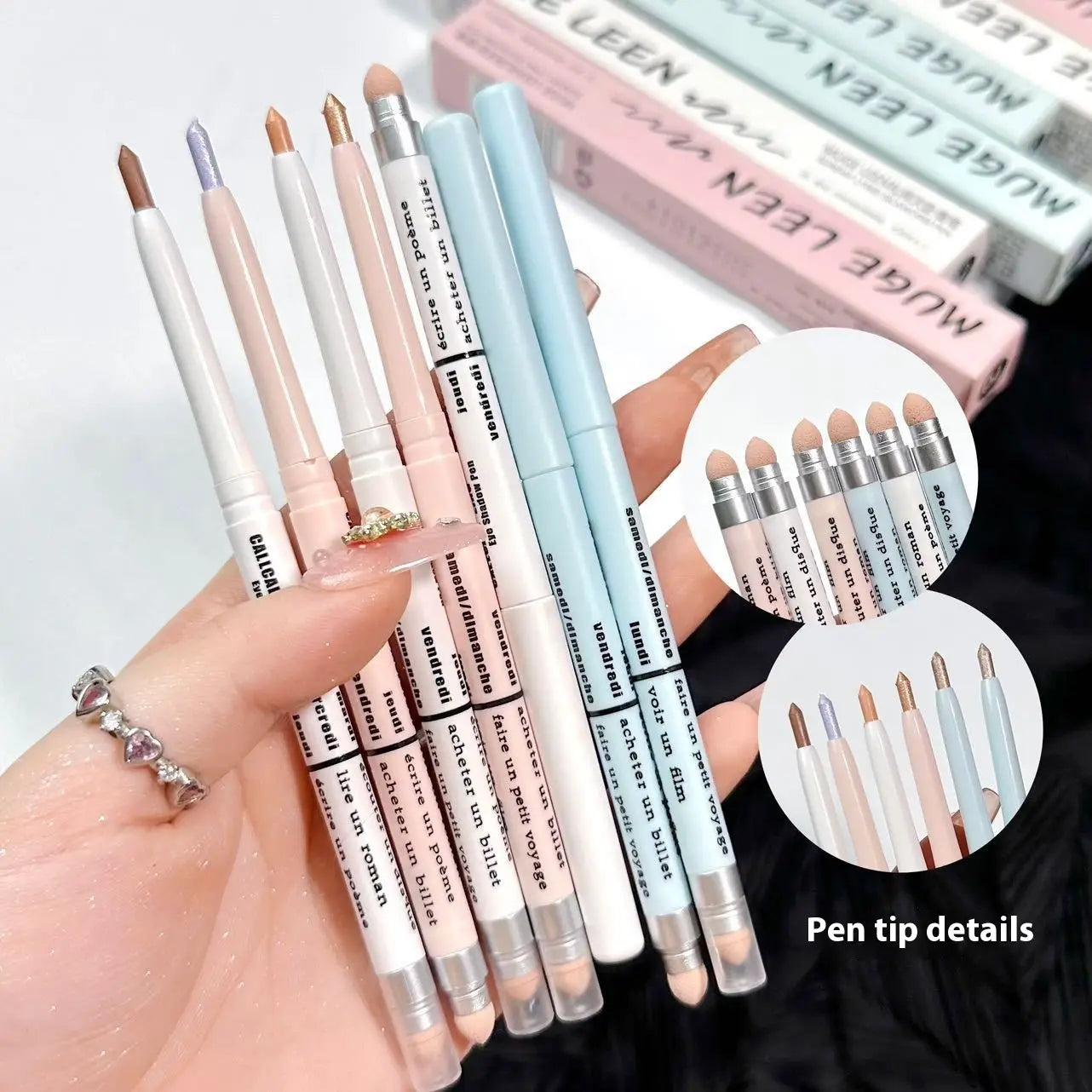 Variety of Eye Shadow Colors in Beige Pink Gold Purple and More