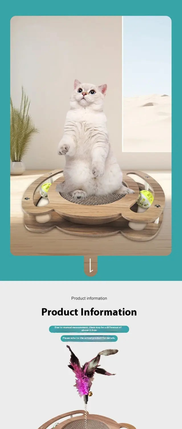 Kassi kriimustuslaud käekellaga gofreeritud papist kriimustuspadjaga