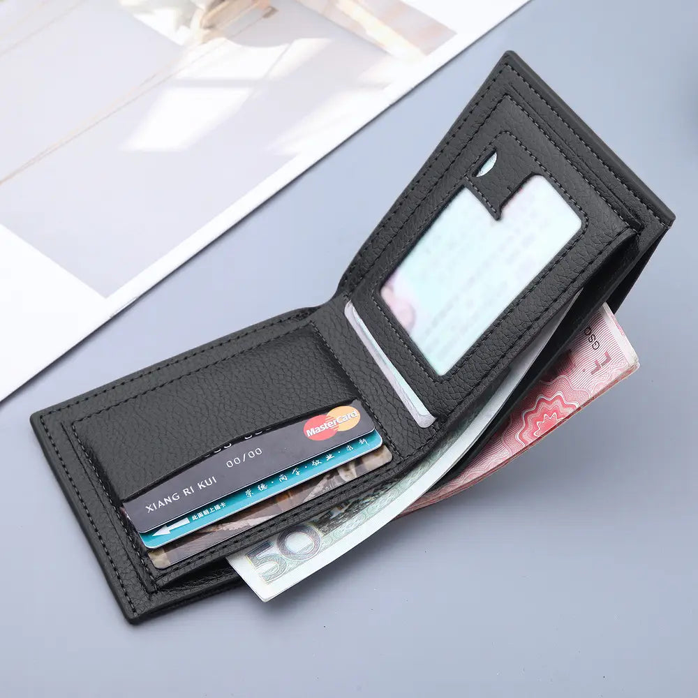 PU Leather Wallet with ID and Card Slots for United States Travel