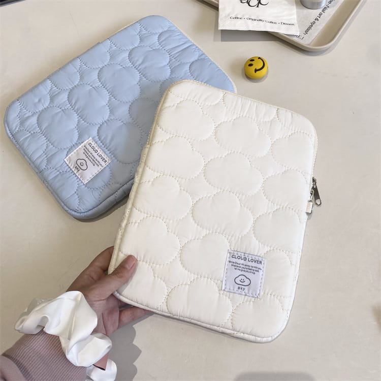 Mânecă de laptop alb și albastru pentru femei pentru calculatoare de 11 până la 15,6 inci