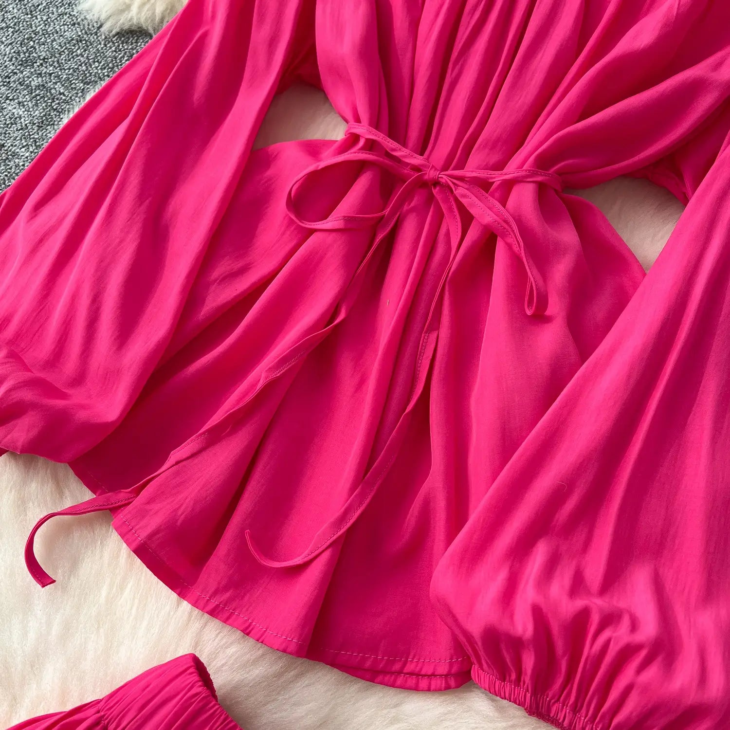 Polyester A-lijn rok met lange mouwen in meerdere kleuren voor vrouwen