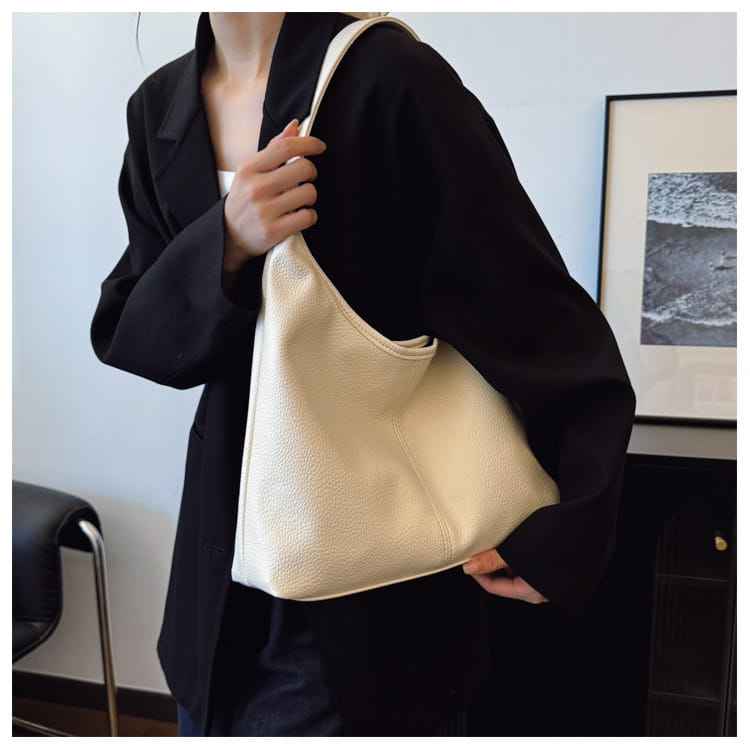 Borsa per secchio in pelle PU con tasche con cerniera borsetta di grande capacità per le donne