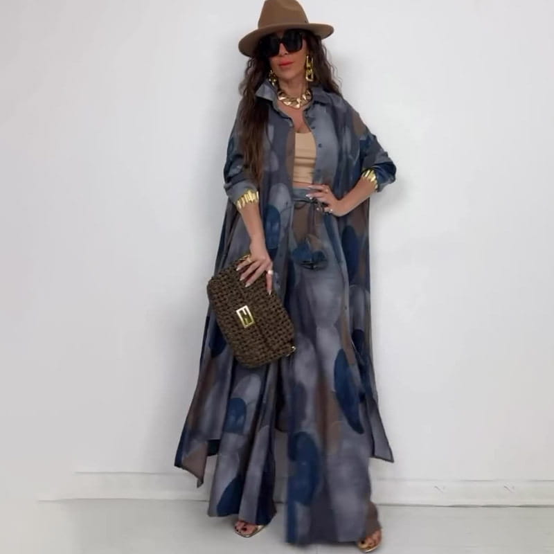 Virágok és növények szövet poliészter nadrág hosszú ujjú, több méretben