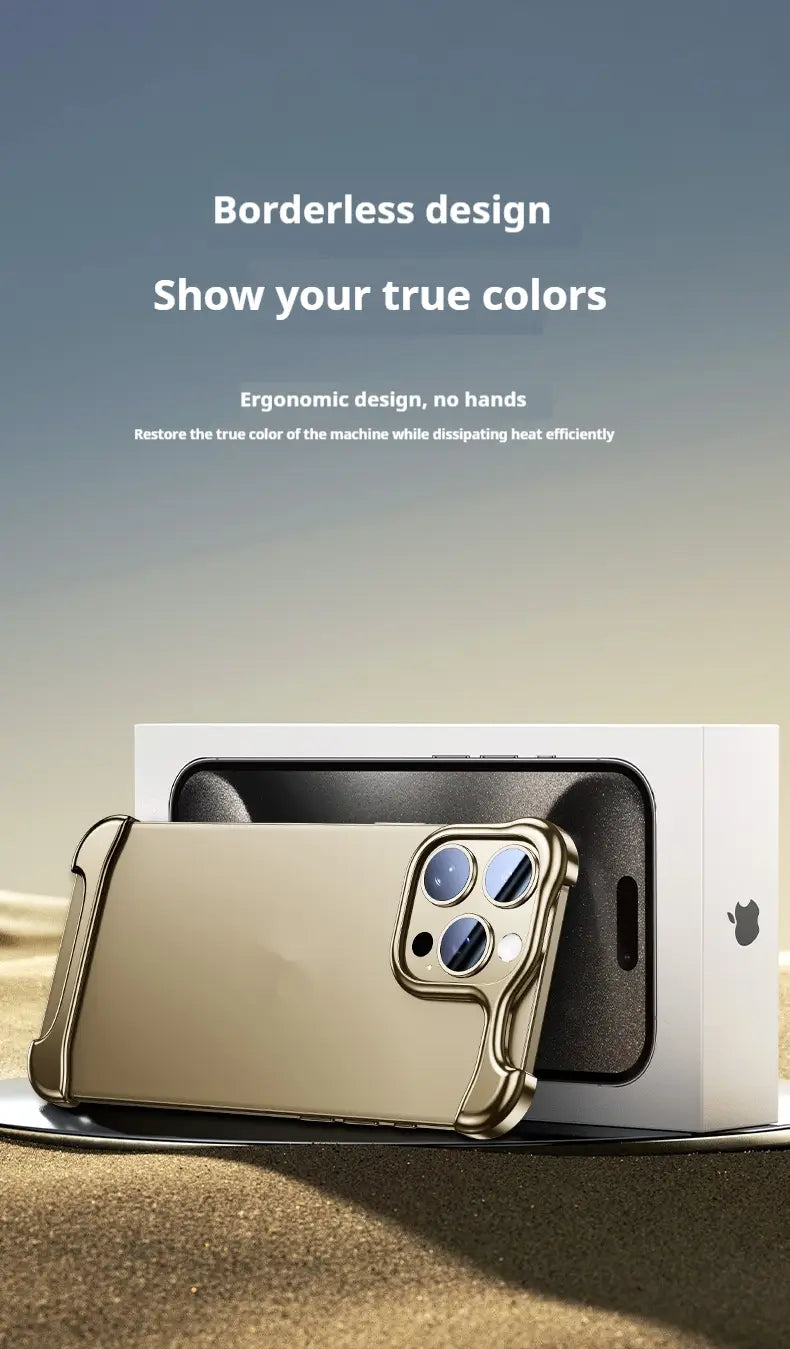 Two-in-One Metal Shell for iPhone with Corner Pad Phone Seamless