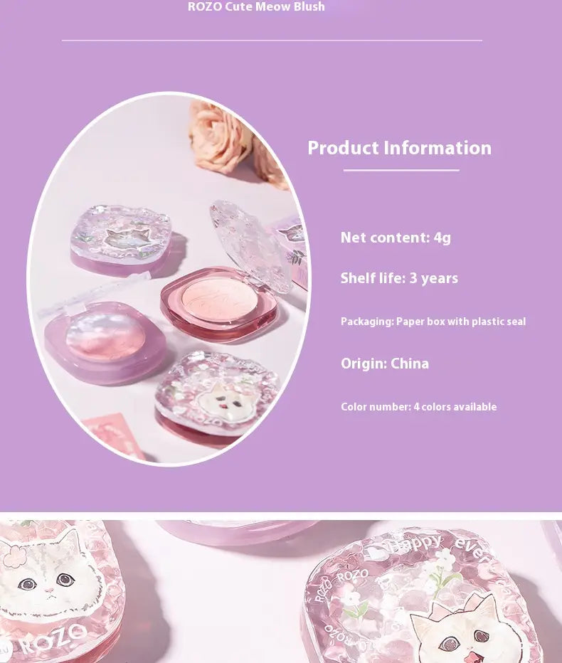 Blusher Plate x1pc with Brush for Oily Dry Sensitive and Mixed Skin Types