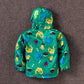 Boy’s Cute Dinosaur Windproof And Rainproof Jacket Children’s Hooded Jacket