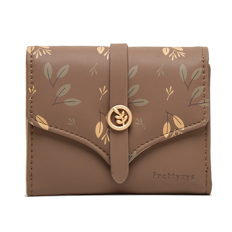 Women’s Short Printed Buckle Triple Fold Purse - Three Folds of Fun with a Purse that’s Cunningly Cute