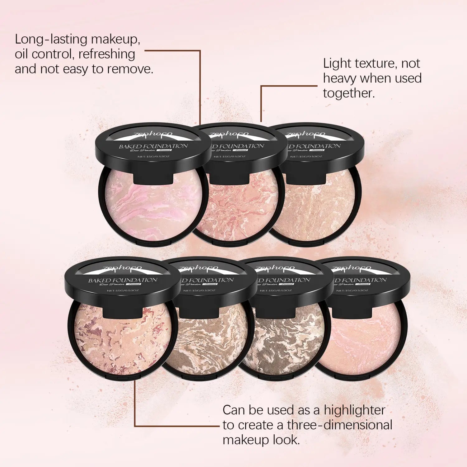 Setare translucidă de setare liberă pulbere de lungă durată machiaj de finisaj mat 15g