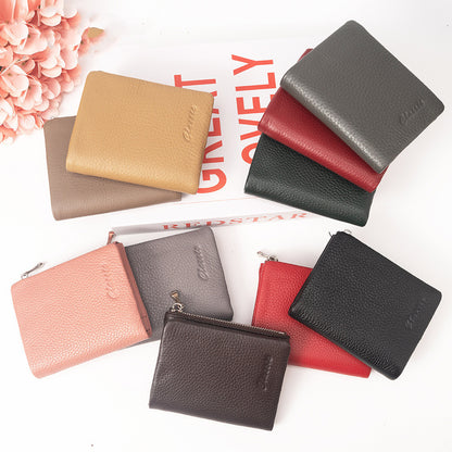 Leather Wallet Lychee Pattern Women’s Short - Wallets So Stylish Even Your Cash Will Laugh