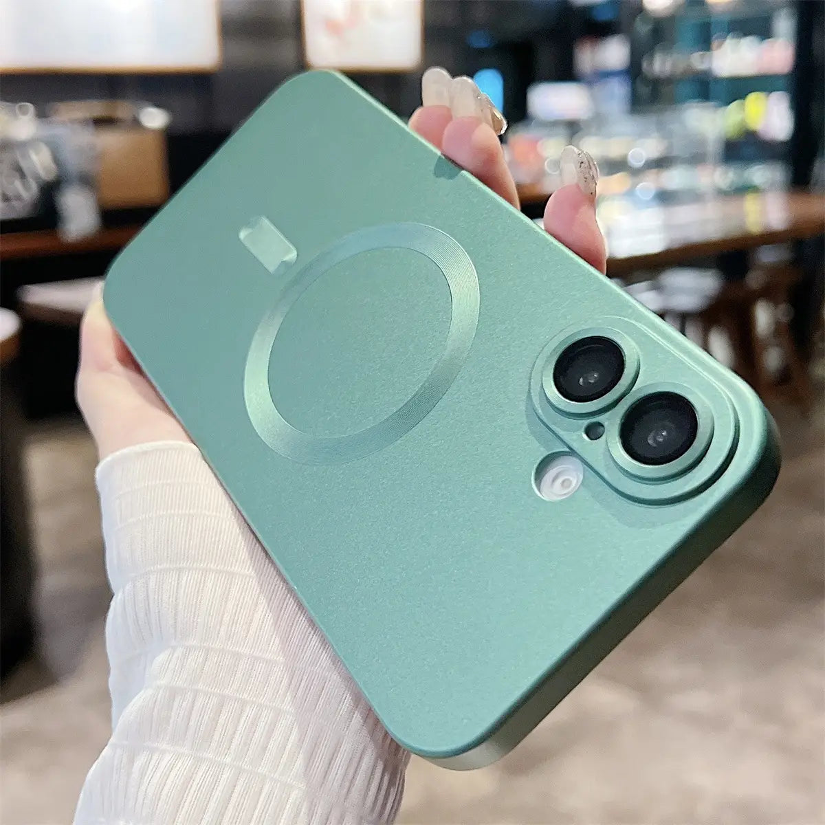 Metallic Paint Magnetic Phone Case for iPhone Non-Apple Brand Compatible