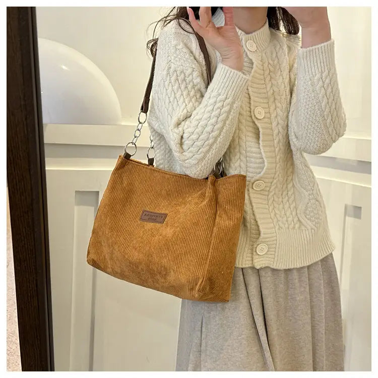 Cord -Umhängetasche mittelgroß