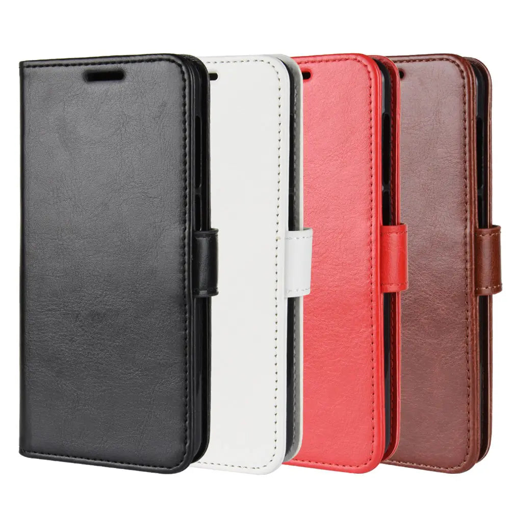 Crazy Horse Print Wallet Leather Case