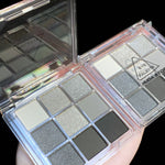 9 Color Eye Shadow Plate Palette in White Silver Black Iron Gray Universal Shade - Teleplus eye shadow plate iron gray