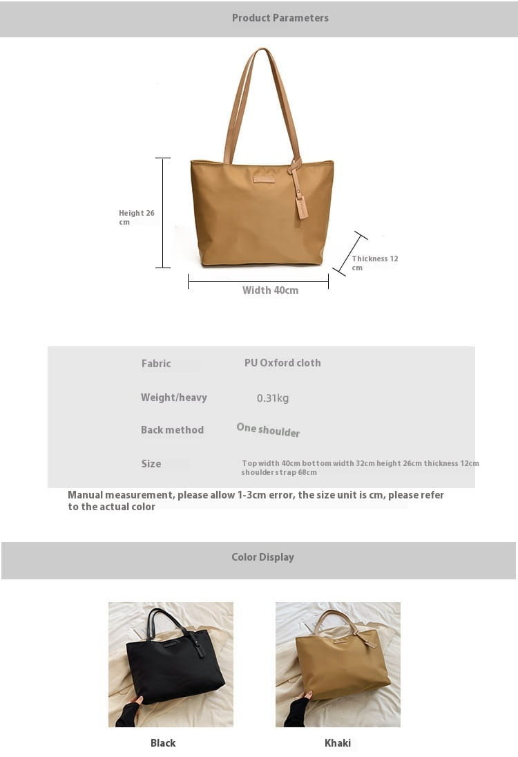 Sac à bandoulière de voyage en tissu Oxford avec poches à fermeture éclair et support de téléphone portable