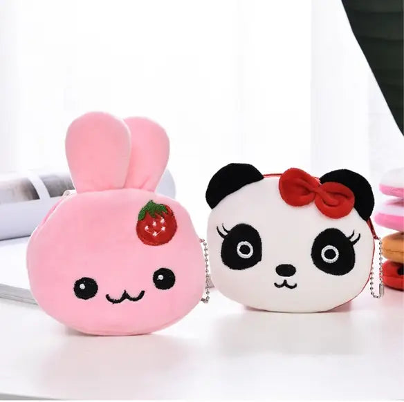 Cute Plush Coin Purses for Daily Use Featuring Travel and Animal Designs