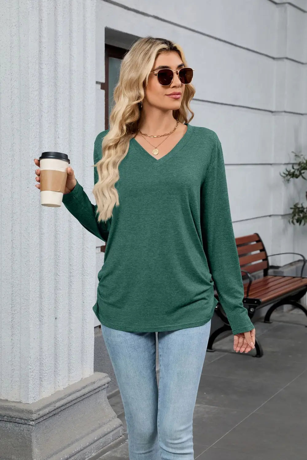 Frauen gefalteter Pullover Pullover personalisierte Farben Casual Workwear S-XXL