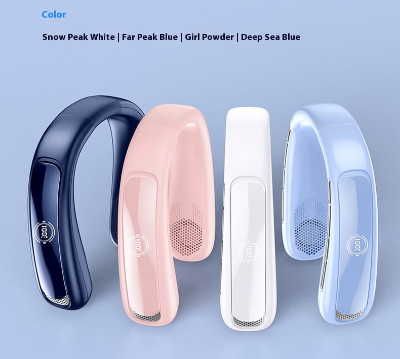 Halter Fan USB Portable Charging with Digital Display and Strong Wind Modes