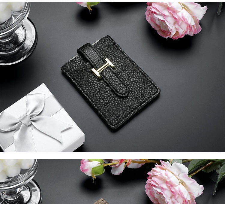 Tahke värvikaardihoidja halli mustas apelsini või karamelli PU materjaliga