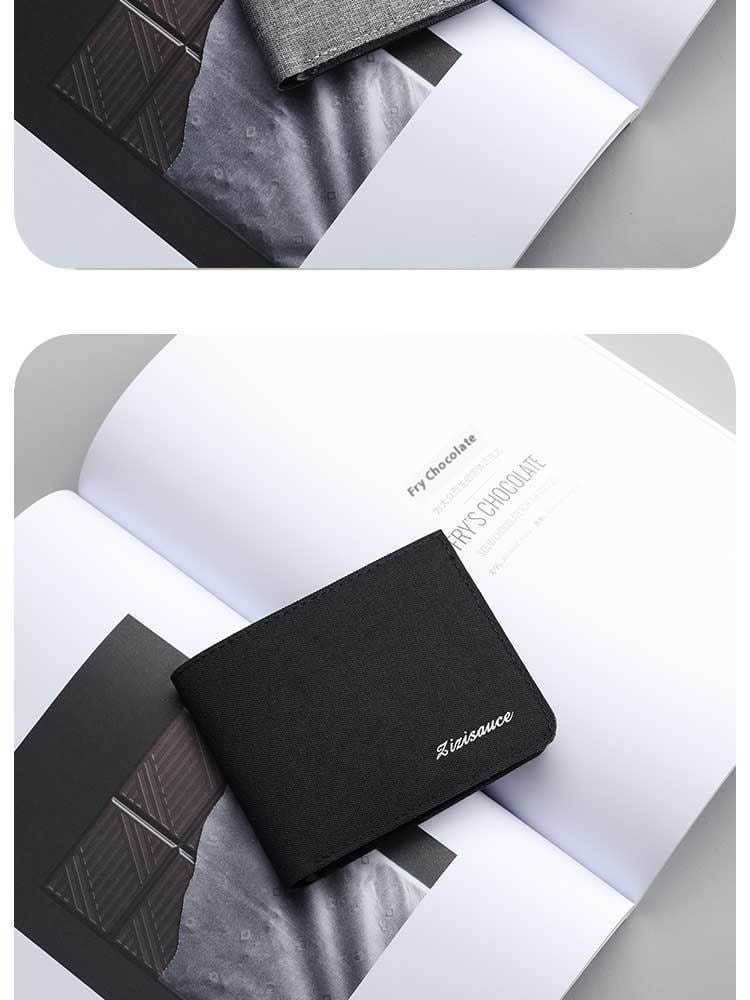 Portefeuille en toile minimaliste urbain avec matériau anti-coupe et plusieurs couleurs