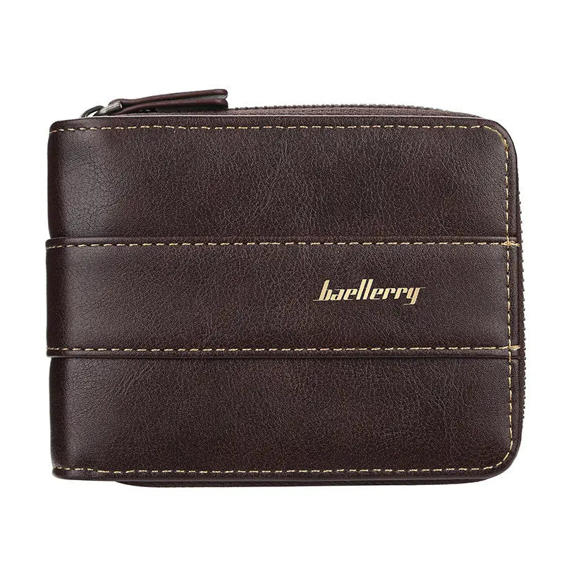 PU Leather Wallet with Zipper Coin Purse for United States and CHF