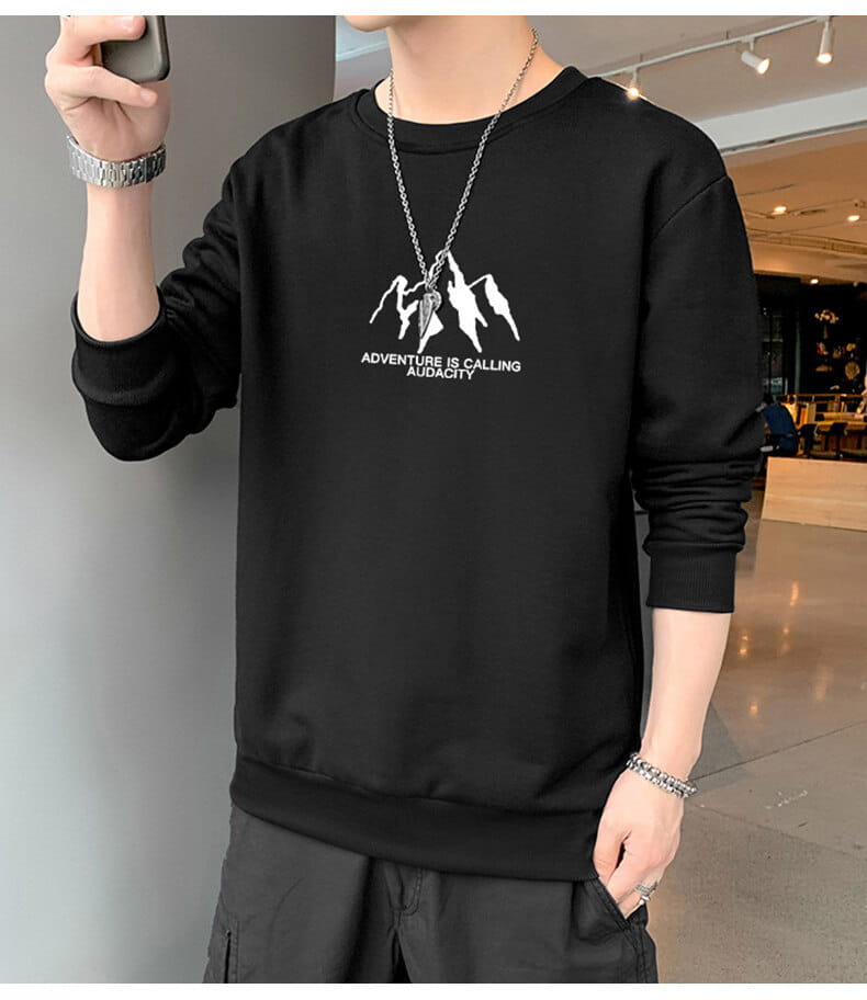 Meeste pikkade varrukatega pulloveri polüester dressipluus mitmes värvitoonis pluss suurused