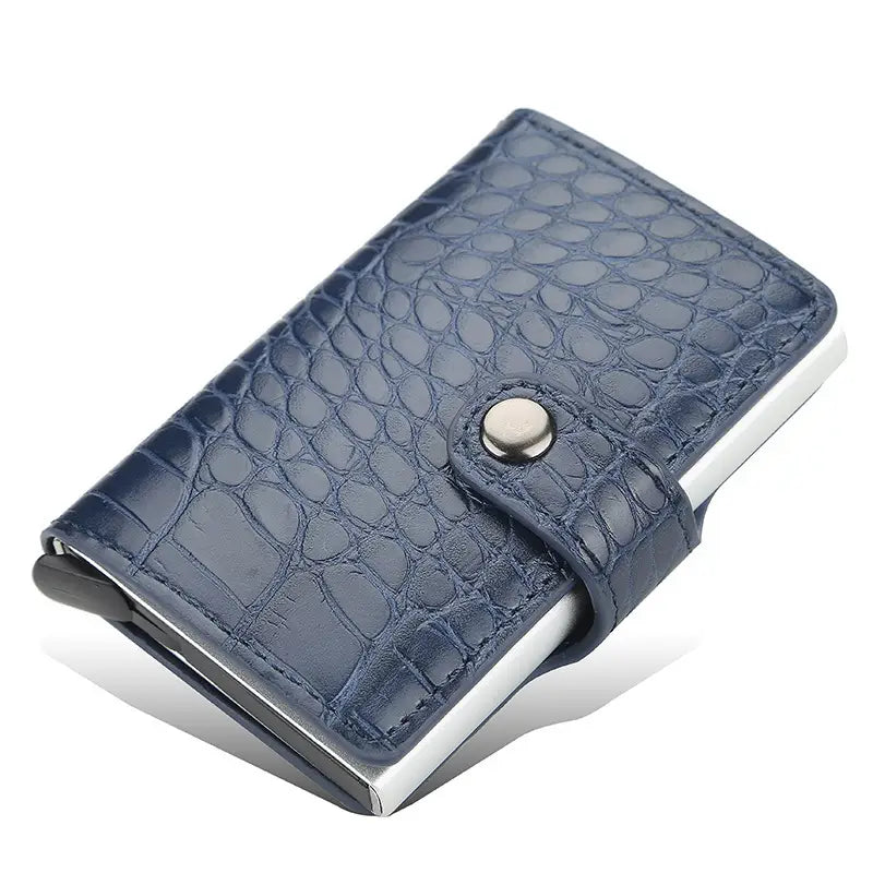 Unisex PU Leather Card Holder with Magnetic Buckle for United States Markets