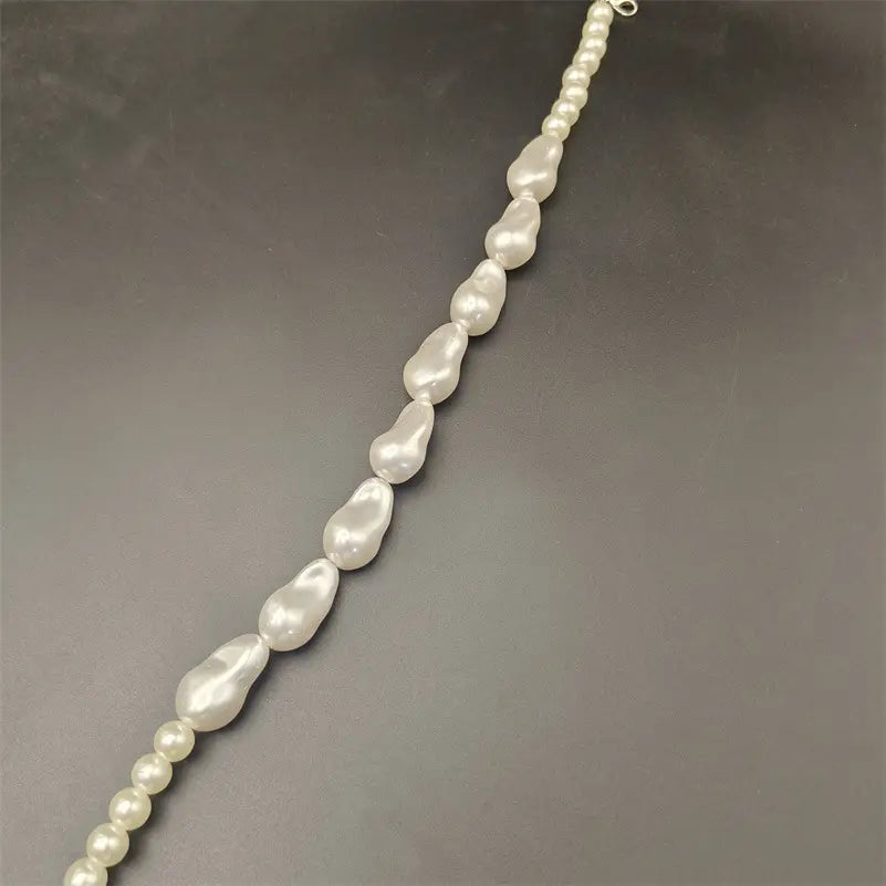 European And American Popular Necklace Creative Strange Shape Stringed Pearls