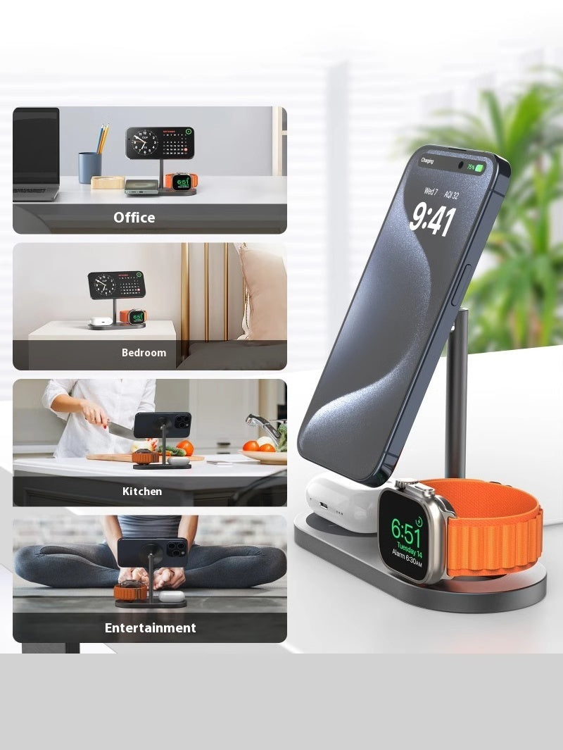 Magnetic Fast Charging Three-in-one Wireless Charger - Suction Wireless Charger That Magically Charges Stuff