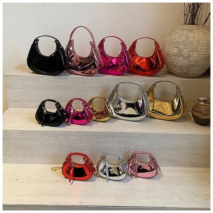 Kleine weiche PU -Umhängetasche mit 116 cm Riemen in mehreren Farben