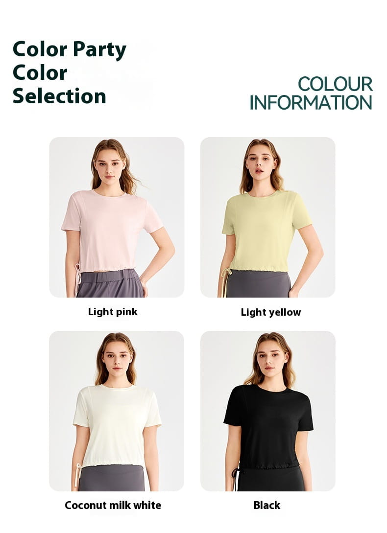 Tricou de antrenament roz roz și negru și negru pentru fitness yoga