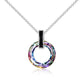 925 Silver Circle Crystal Pendant Necklace for Women Girls - Sparkle Daily with 925 Silver Crystal Circle Bling