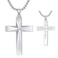 925 Sterling Silver Cross Pendant Necklace With Christian Bible Verse - Shiny Sterling Silver Cross Pendant for Holy