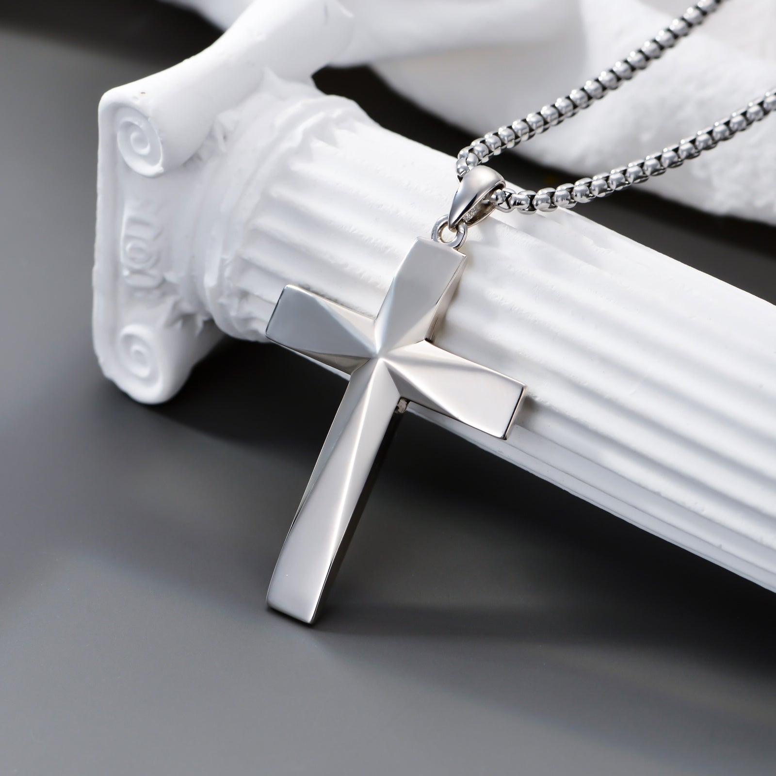 925 Sterling Silver Cross Pendant Necklace With Christian Bible Verse - Shiny Sterling Silver Cross Pendant for Holy