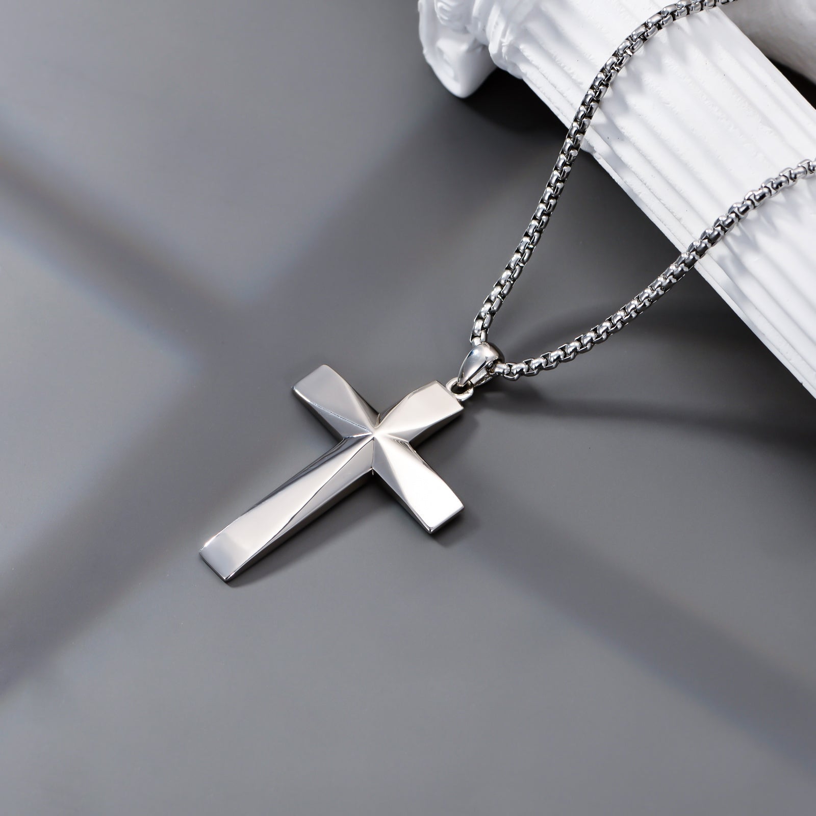 925 Sterling Silver Cross Pendant Necklace With Christian Bible Verse - Shiny Sterling Silver Cross Pendant for Holy