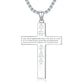 925 Sterling Silver Cross Pendant Necklace With Christian Bible Verse - Shiny Sterling Silver Cross Pendant for Holy