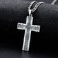 925 Sterling Silver Cross Pendant with Stainless Steel Figaro Chain Oxidized Cross Necklace Christian Jewelry - Faith