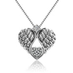 925 Sterling Silver Guardian Angel Wing Pendant Necklace for Women - Angel Wing Joy in Sterling Silver for Women