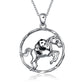 925 Sterling Silver Horse and Panda Running Horse Pendant Necklace Jewelry - Panda and Horse Necklace for Fun Everyday