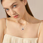 925 Sterling Silver Mermaid Heart Necklace with Blue Heart Crystal - Mermaids Love This Silver Heart Necklace with Bling