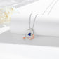 925 Sterling Silver Mermaid Heart Necklace with Blue Heart Crystal - Mermaids Love This Silver Heart Necklace with Bling