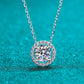 925 Sterling Silver Moissanite Necklace For Women Round Bag Pendant Simple - 925 Sterling Silver Moissanite Necklace