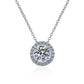 925 Sterling Silver Moissanite Necklace For Women Round Bag Pendant Simple - 925 Sterling Silver Moissanite Necklace