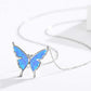 925 Sterling Silver Opal Butterfly Necklace - Opal Butterflies: Winged Happiness in Sterling Silver