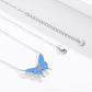 925 Sterling Silver Opal Butterfly Necklace - Opal Butterflies: Winged Happiness in Sterling Silver