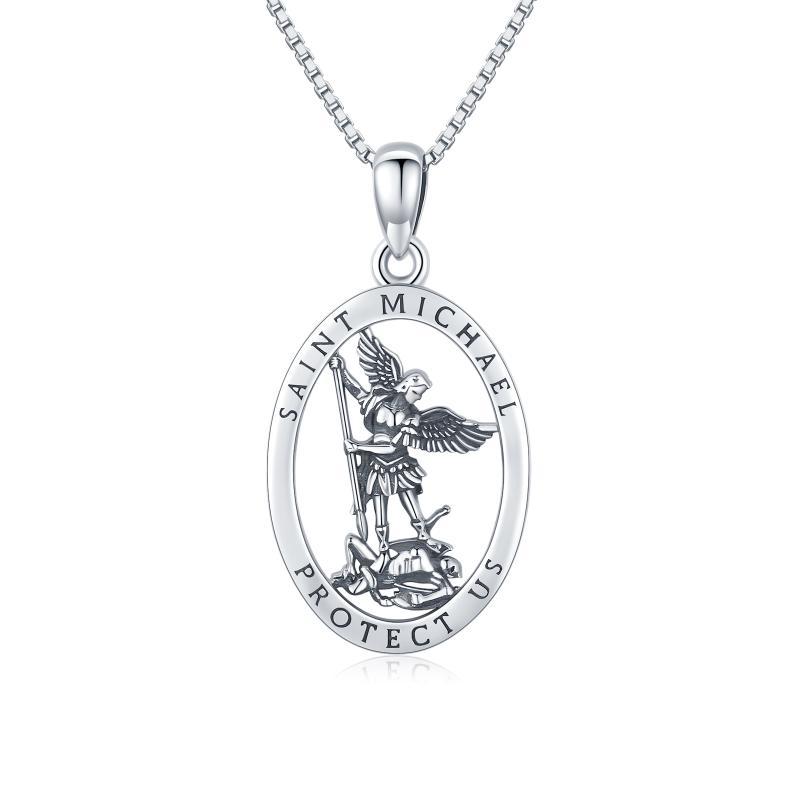 Saint Michael Archangel Pendant for Protection and Healing in the United States - Sterling Silver to Fend off Evil