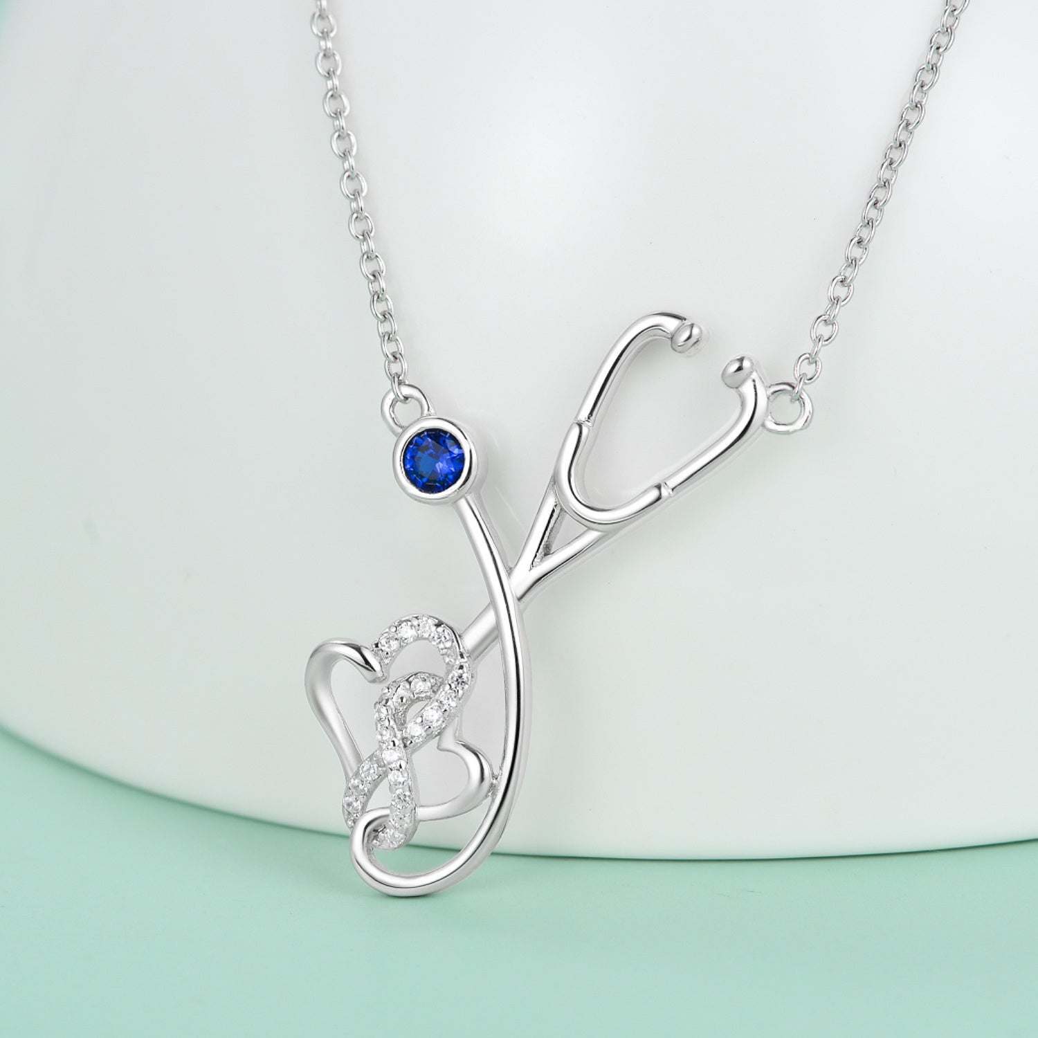 925 Sterling Silver Stethoscope Nurse Necklace - Nurses Rock This 925 Silver Stethoscope Necklace